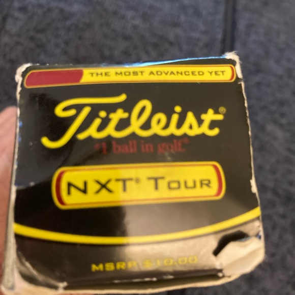 New Titleist NXT Tour Golf Balls (3 pack) The 3 Balls New Box is Distressed - Picture 2 of 5